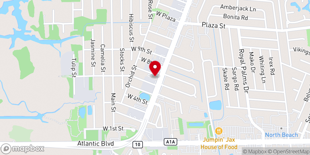 Map showing location of Atlantic Beach Assembly Of God