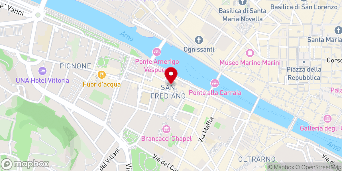 Map showing location of Parrocchia S. Frediano In Cestello
