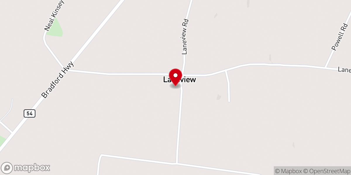 Map showing location of Laneview Church