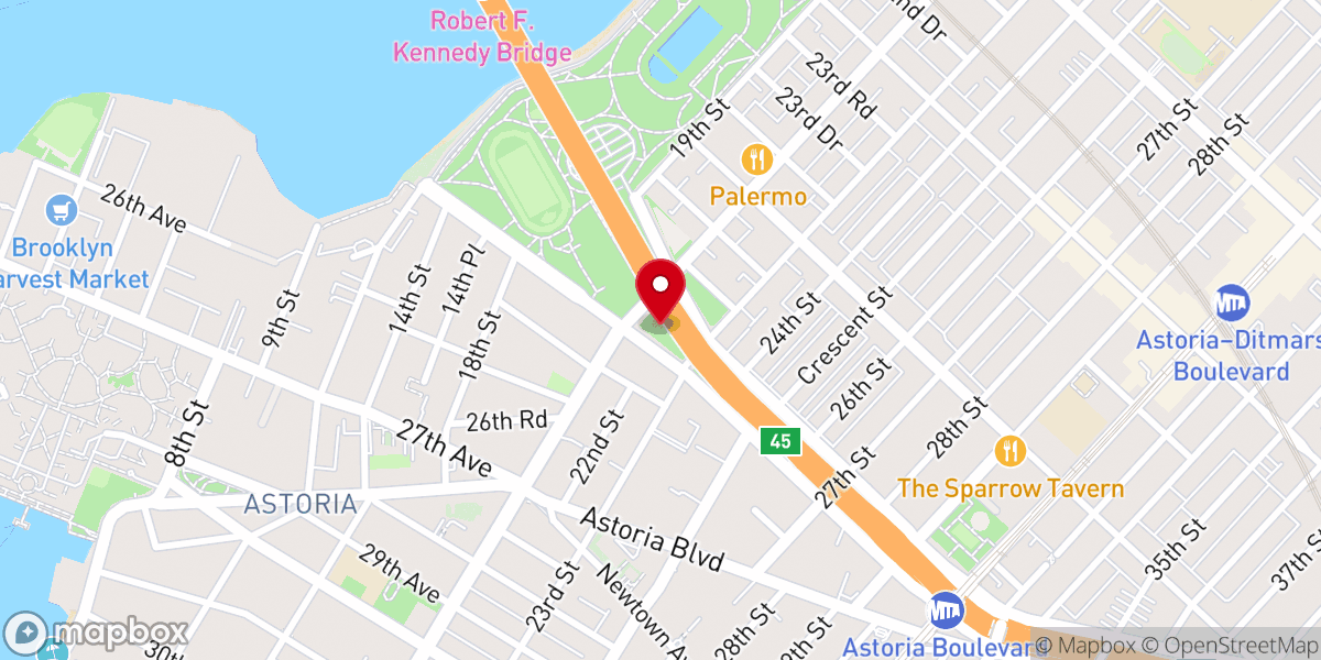 Map showing location of Triborough Bridge Playground B