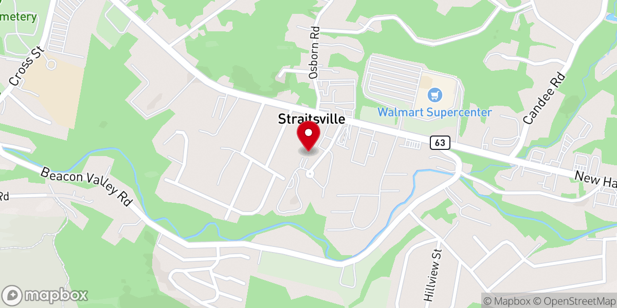 Map showing location of Naugatuck Family Church