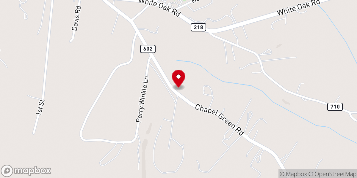 Map showing location of Bethlehem Primitive Baptist