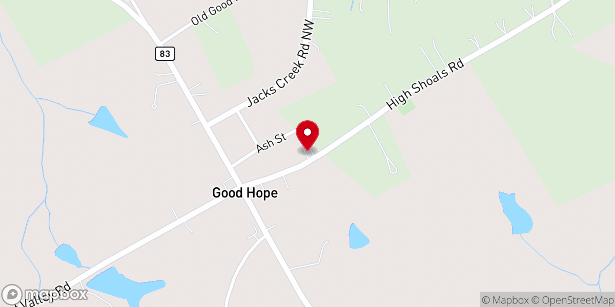 Map showing location of Church of Good Hope