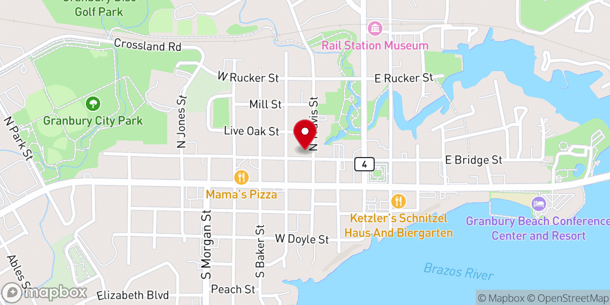 Map showing location of First Presbyterian Church Fellowship Hall