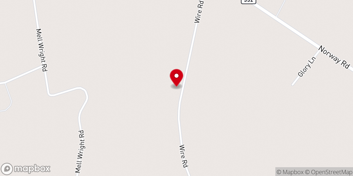 Map showing location of Bushy Pond Baptist Church