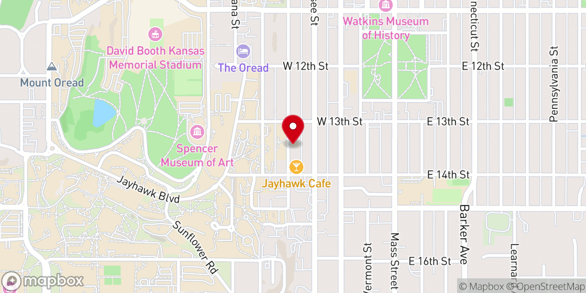 Map showing location of KU Campus Christians