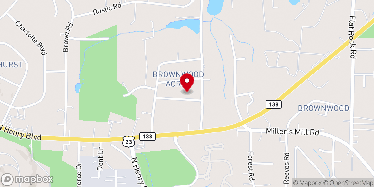 Map showing location of Stockbridge Holiness Church
