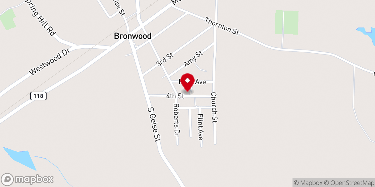 Map showing location of First Bronward Baptist Church