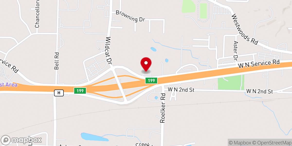 Map showing location of Wright City Community Church of the Nazarene