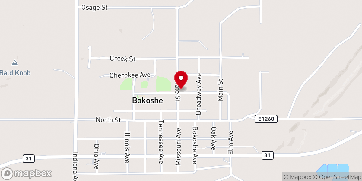 Map showing location of Parsonage First Baptist Church