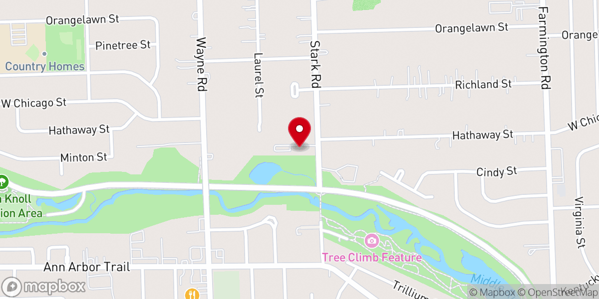 Map showing location of Parkview Baptist Church