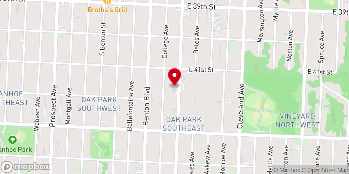 Map showing location of Mount Tabor Missionary Baptist Church