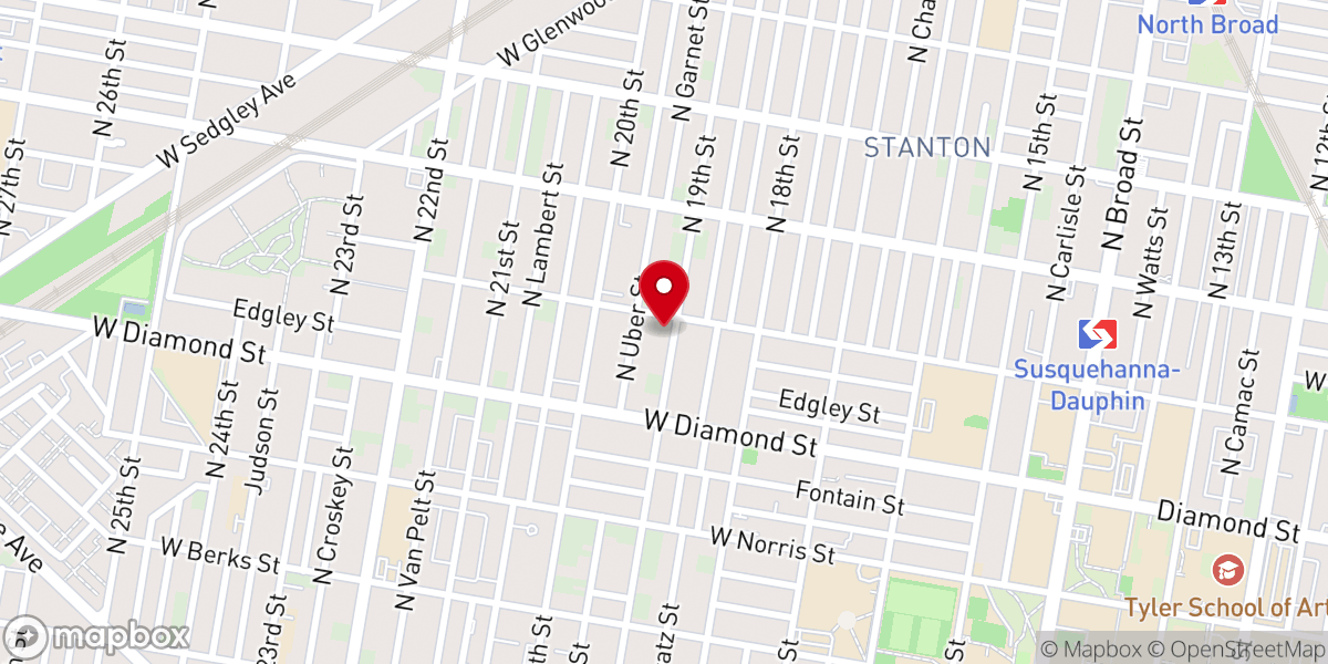 Map showing location of St. Mark Baptist Church