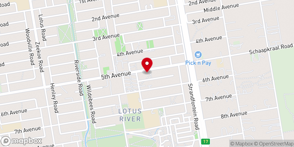 Map showing location of Lotus River Methodist Church