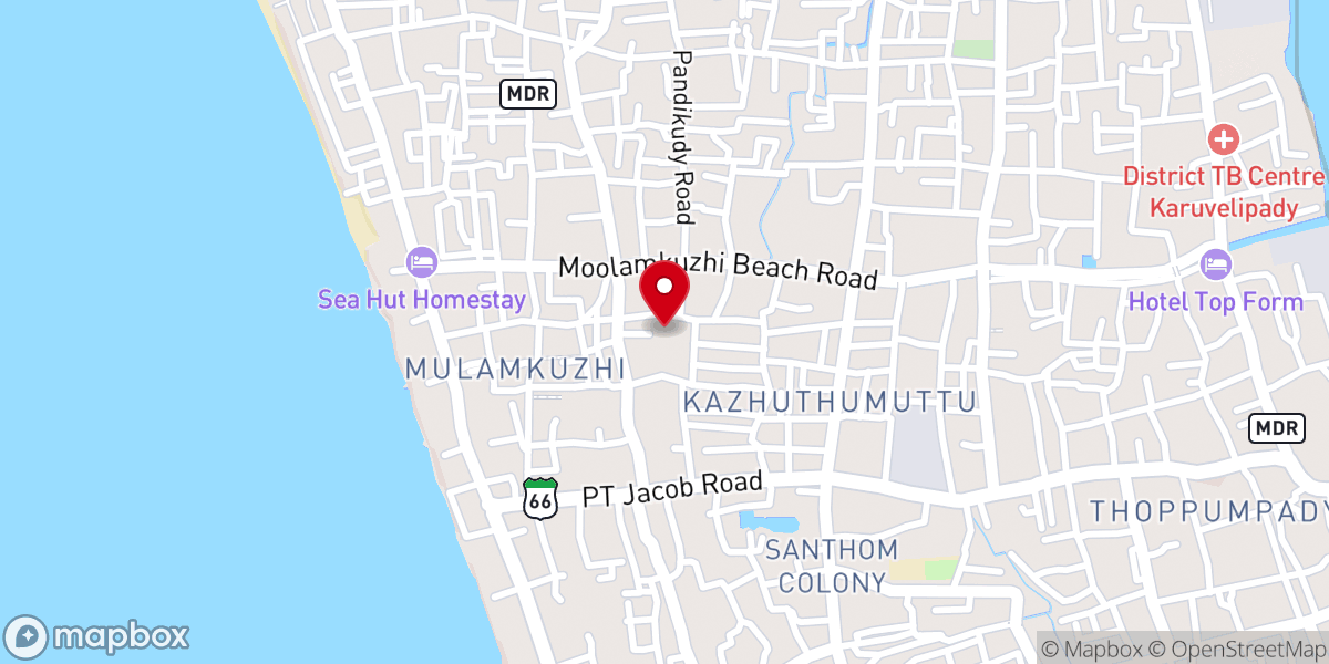 Map showing location of Our Lady of Loretto Catholic Church, Moolamkuzhi