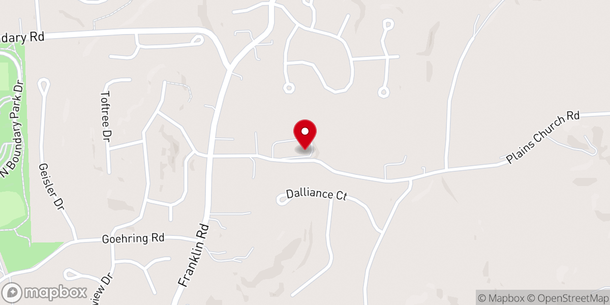 Map showing location of Plains Presbyterian Church