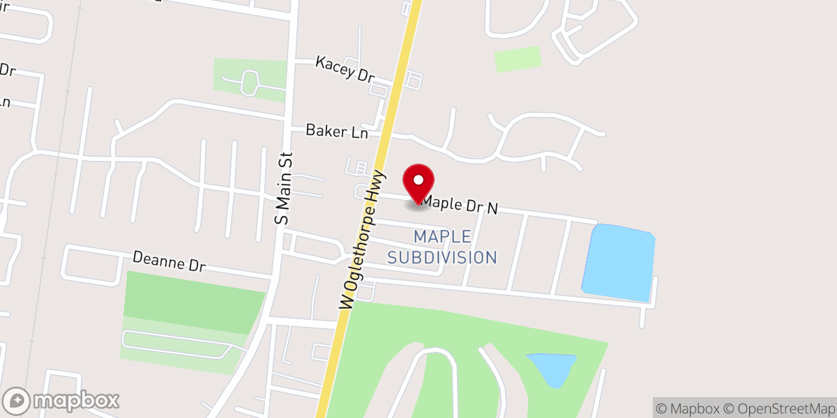 Map showing location of Hinesville House of Refuge