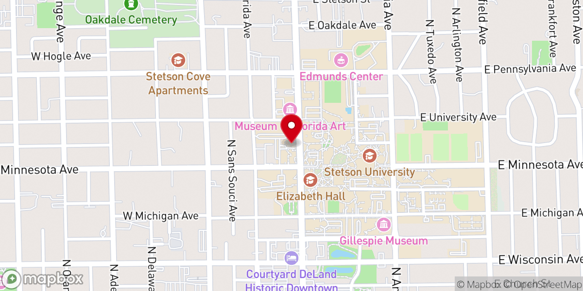 Map showing location of Stetson Wesley House