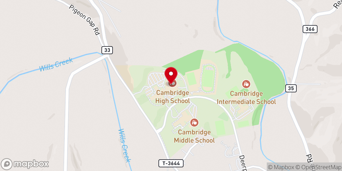Map showing location of NewPointe Community Church - Cambridge