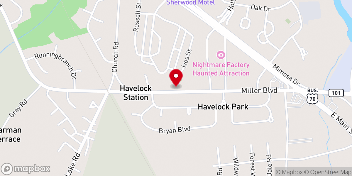 Map showing location of First Methodist Church of Havelock