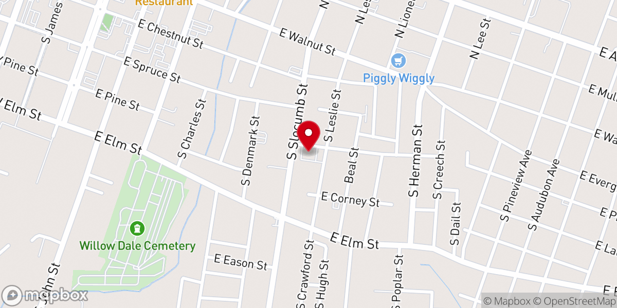 Map showing location of Pentecostal Holy Church