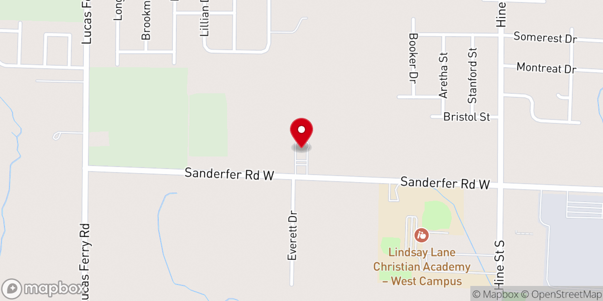 Map showing location of St. Mark Primitive Baptist Church