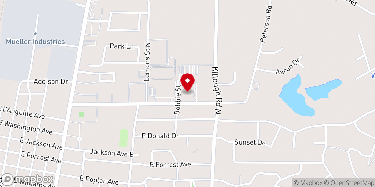 Map showing location of Wynne Baptist Church