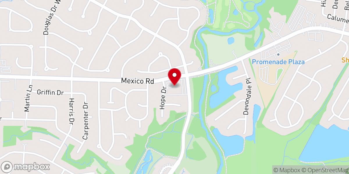 Map showing location of Grace Community Chapel