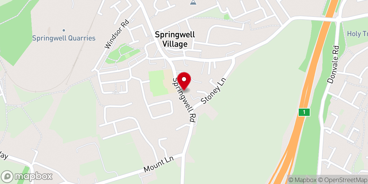 Map showing location of Springwell Village Methodist Church