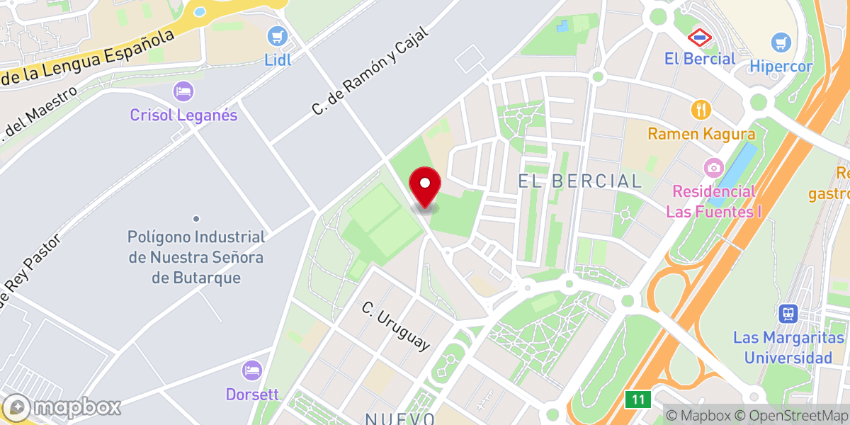 Map showing location of Parroquia de Santa María de los Ángeles