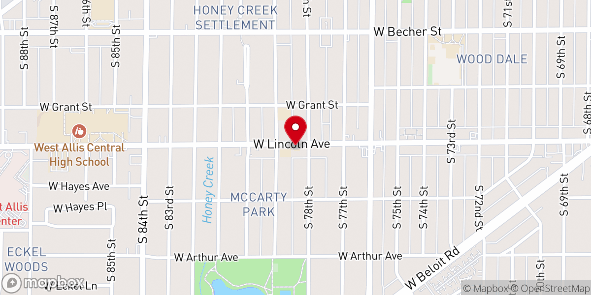 Map showing location of St.Paul's Lutheran Church and School