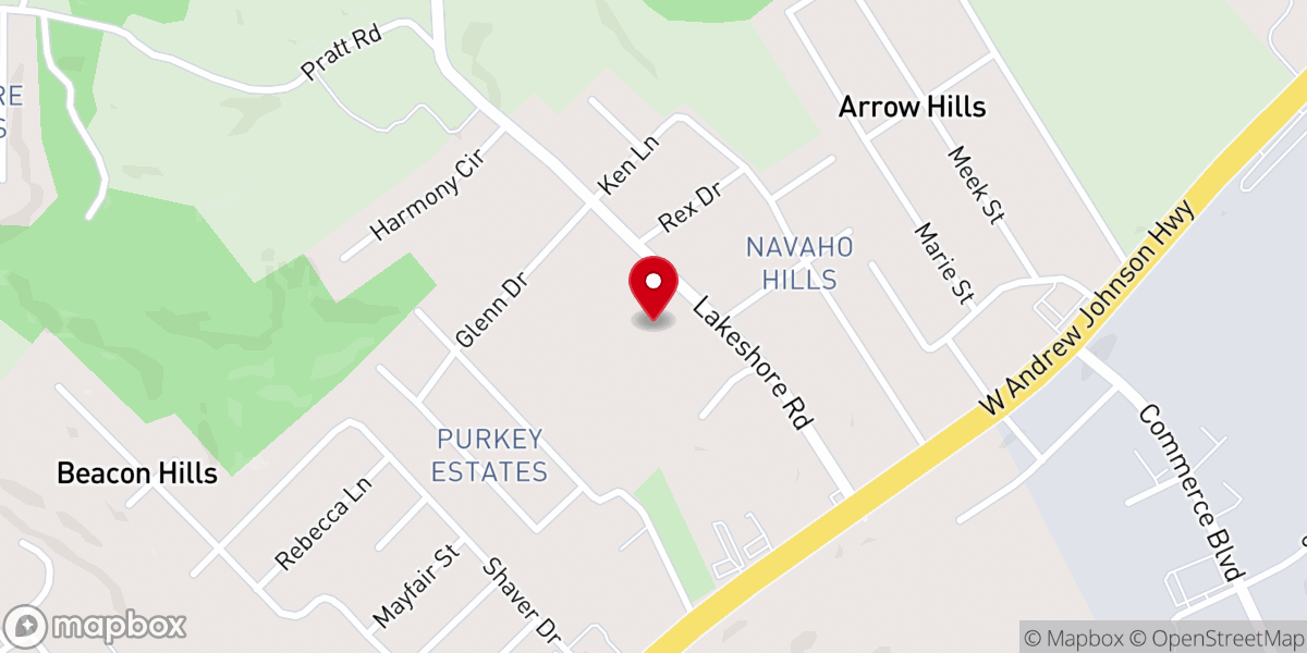 Map showing location of Lakeshore, a Church for the Community