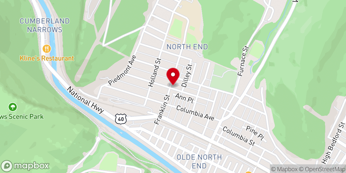Map showing location of Fairview Avenue United Methodist Church