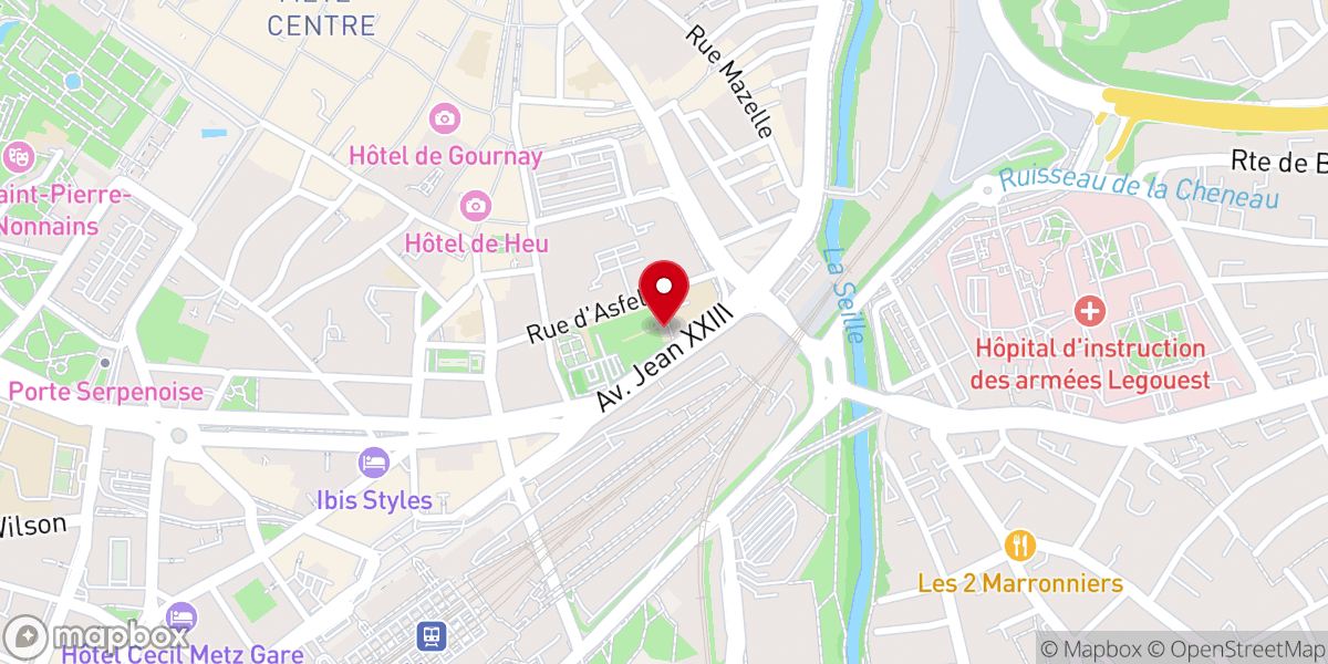 Map showing location of Grand séminaire de Metz