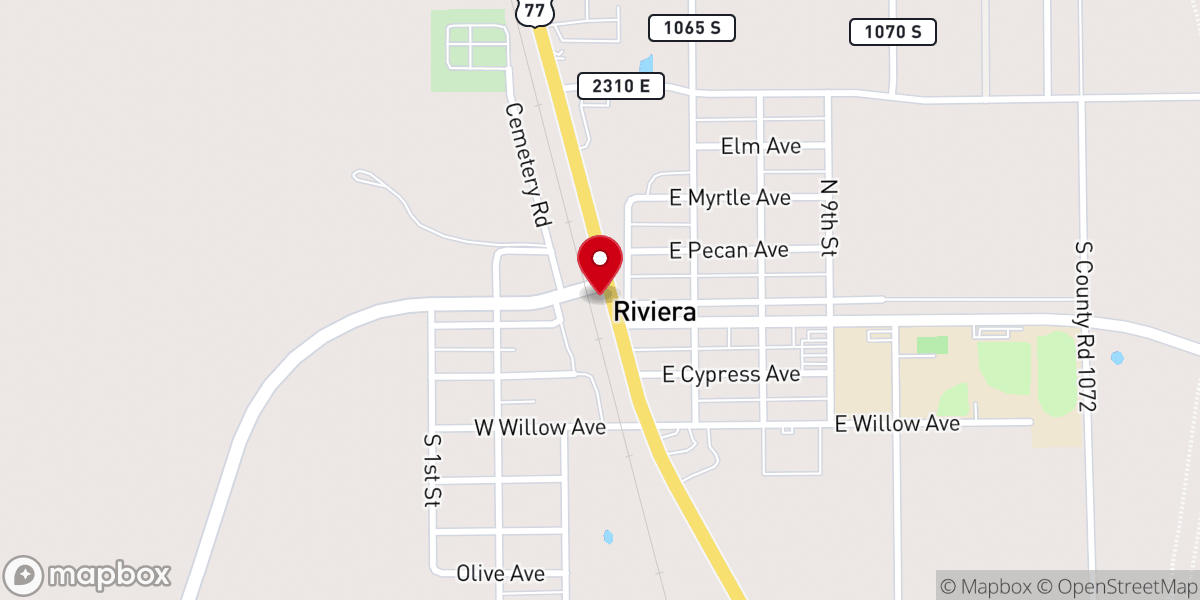 Map showing location of Riviera Praise & Worship Church