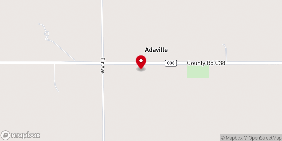 Map showing location of Adaville United Methodist Church