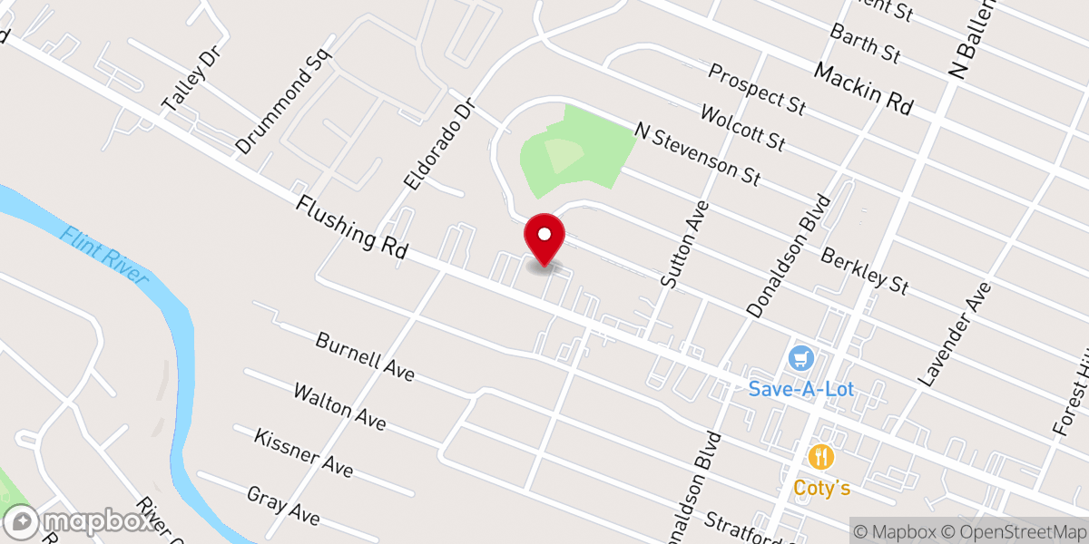 Map showing location of Christian Love Faith Center