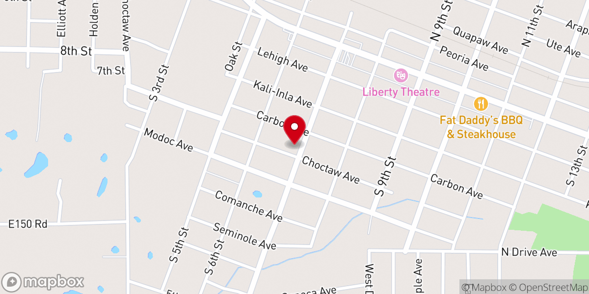 Map showing location of Mount Nebo Baptist Church@Bethlehem - Hartshorne, Ok