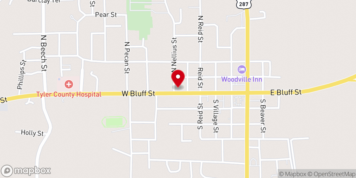 Map showing location of Woodville Methodist Church