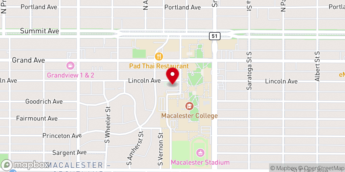 Map showing location of Macalester Plymouth United Church