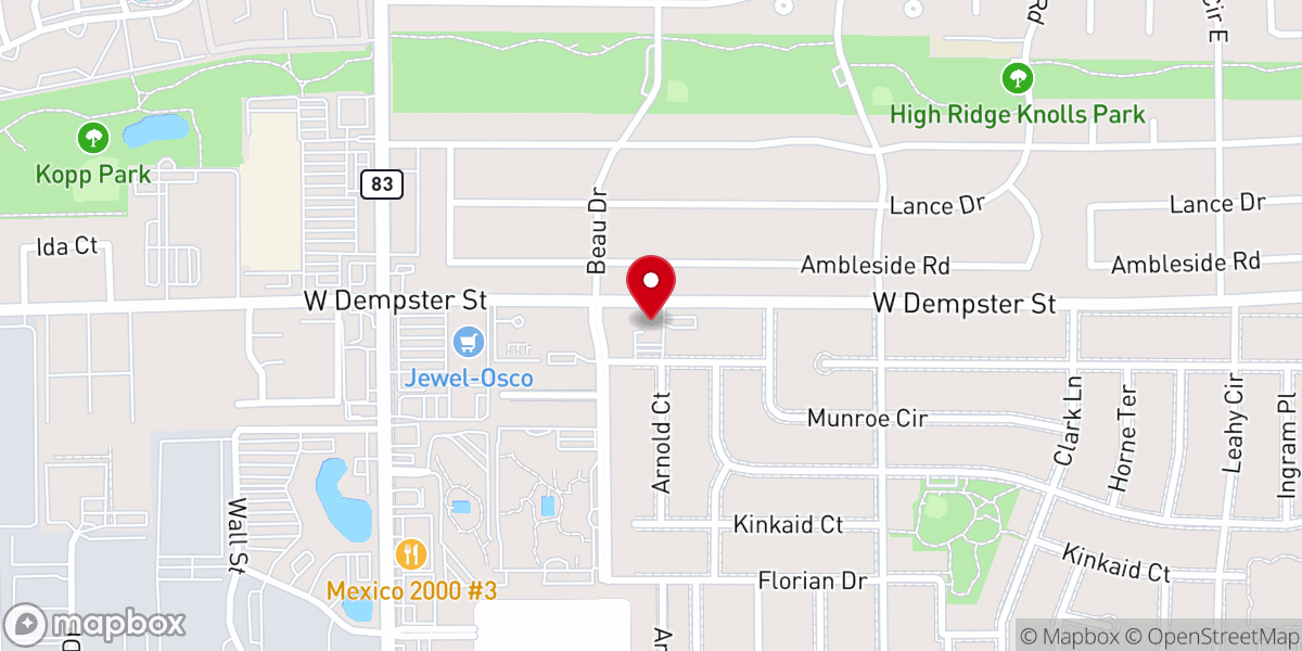 Map showing location of The Salvation Army Des Plaines Corps Community Center