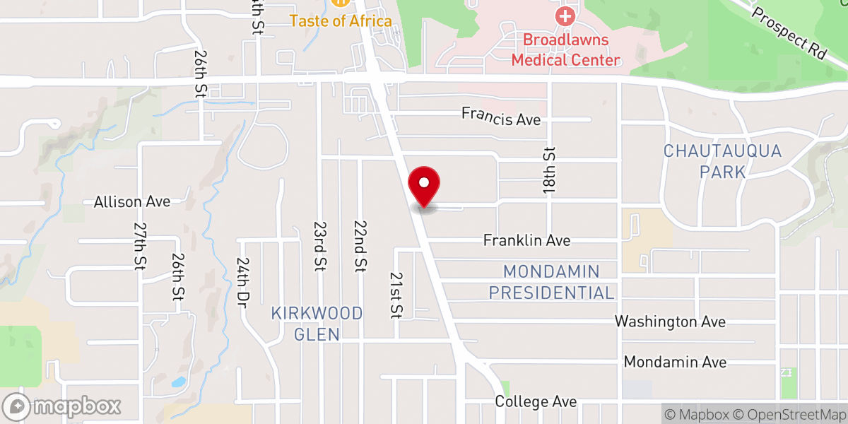 Map showing location of Burns United Methodist Church