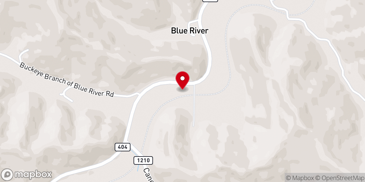 Map showing location of Mud Creek Baptist Church
