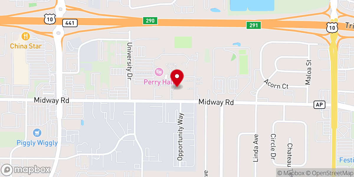 Map showing location of Barlow Planetarium