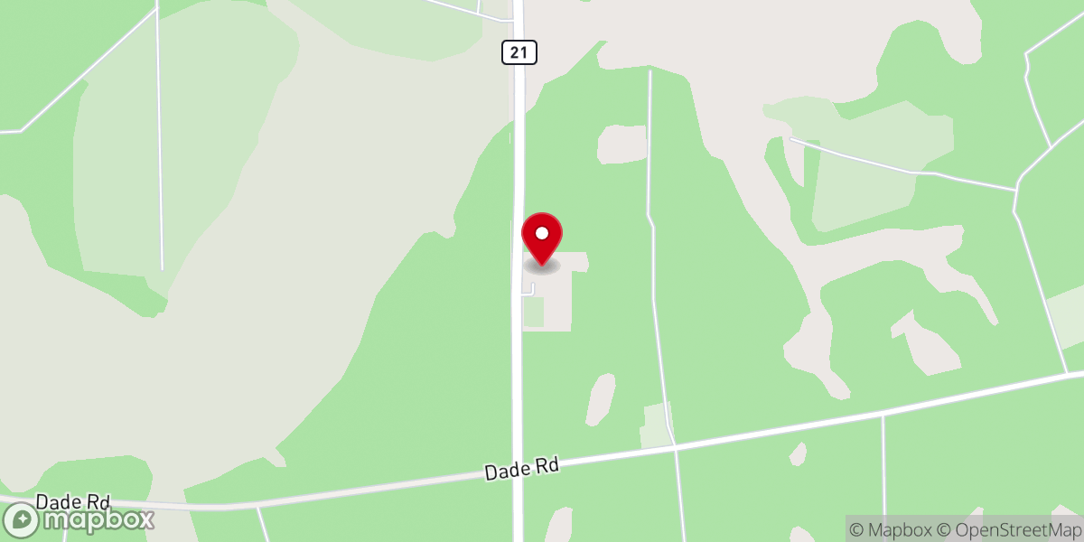 Map showing location of Beulah Baptist Church