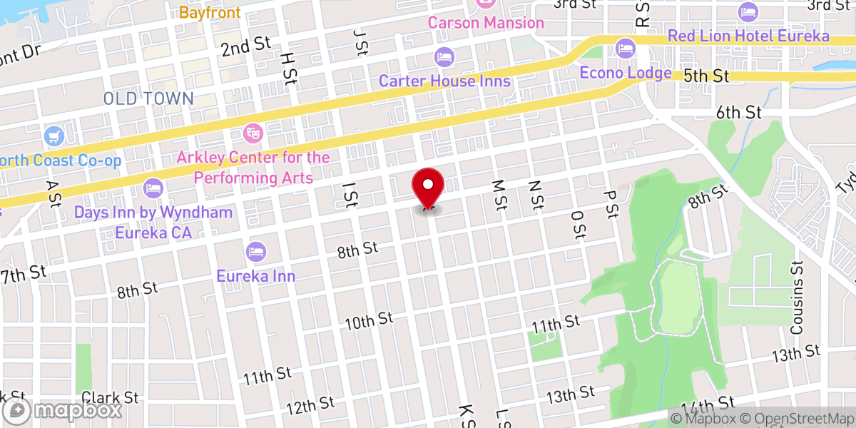 Map showing location of First Christian Church