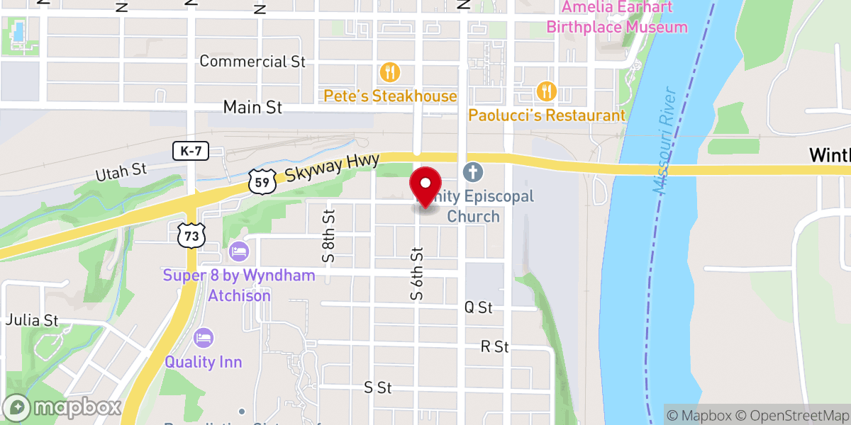 Map showing location of St Mark's Lutheran Church