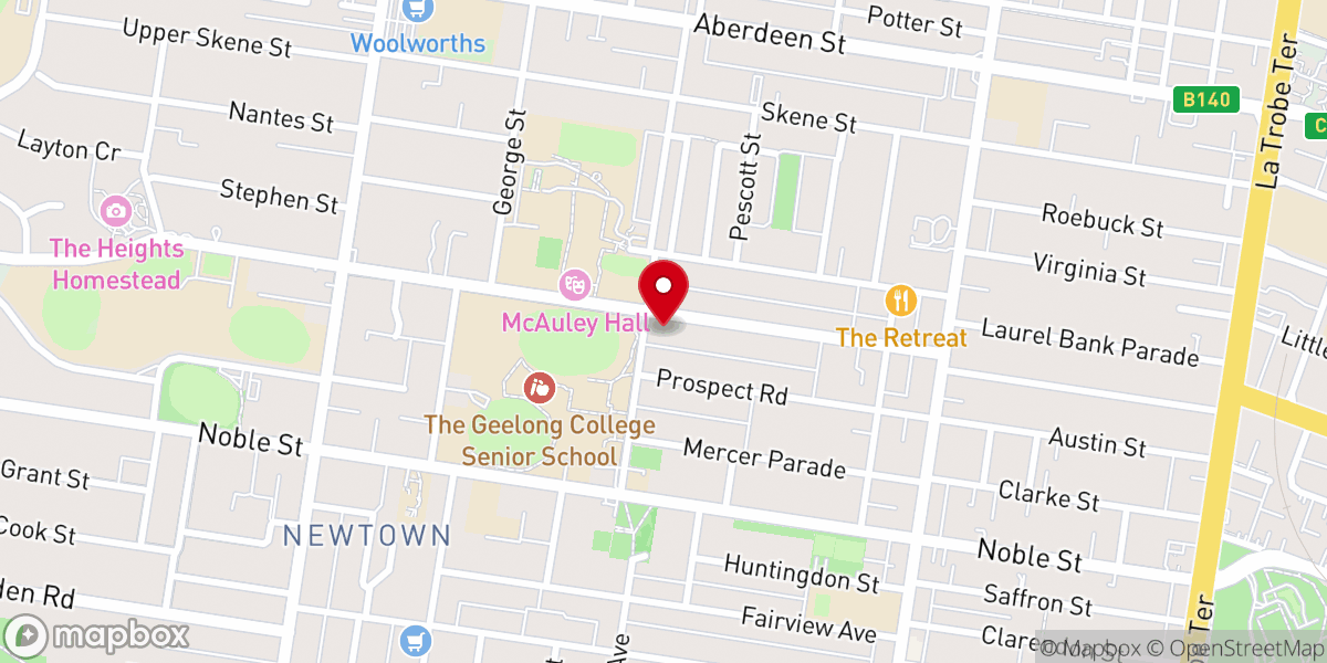 Map showing location of St David's Newtown