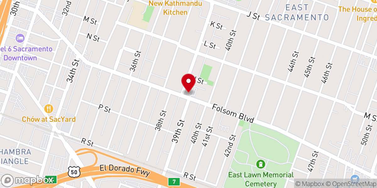 Map showing location of First Christian Church