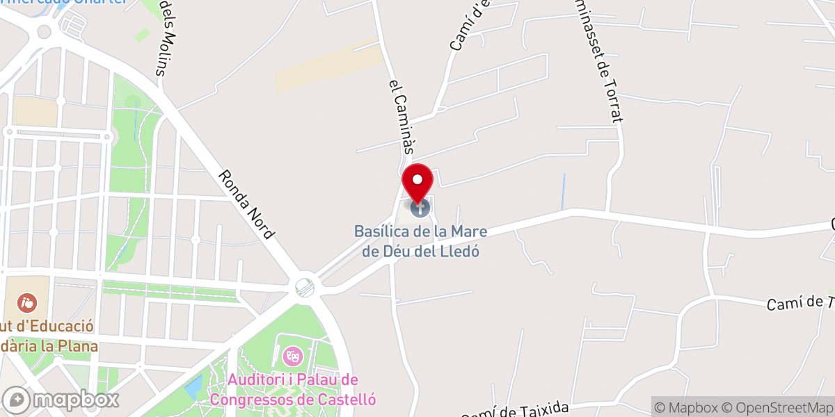 Map showing location of Basílica de la Virgen del Lledó